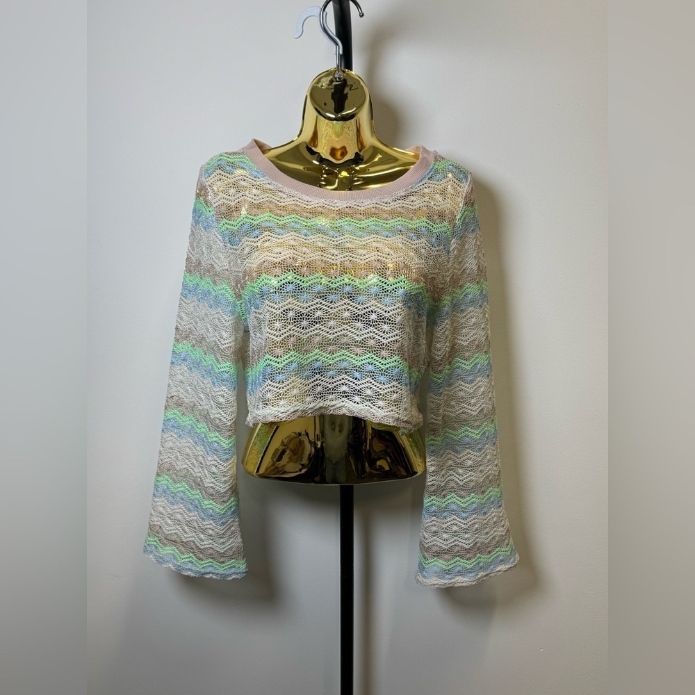 Wild Fable Multicolor Crochet Knit Top